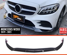 Передня Lip накладка DPT (2019-2021,тільки для AMG-Line, чорний глянець) для Mercedes C-сlass W205 рр