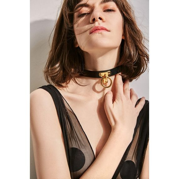 Нашийник-чокер з кільцем Шкіряний Leather Cosplay Choker UPKO | Зображення 2