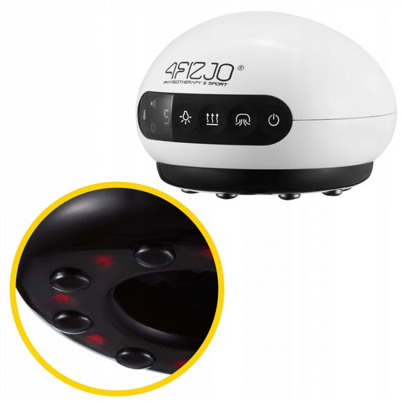Масажна вакуумна банка 4FIZJO акумуляторна з ІЧ прогріванням 4FJ0516 White (P-5907739318688) | Зображення 4