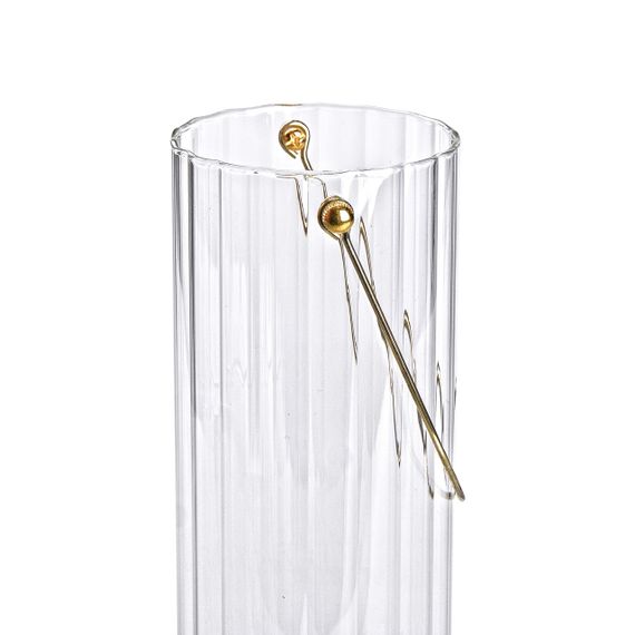 Декоративна скляна ваза для квітів з ручкою 29 см HP-1726 | Зображення 2