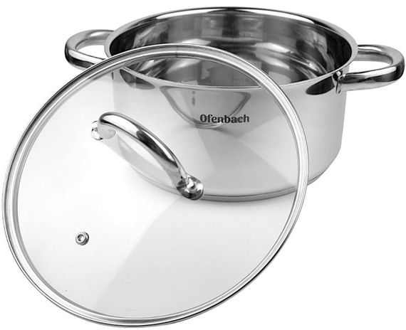 Каструля індукційна Ofenbach Casserole із нержавіючої сталі 4л зі скляною кришкою | Зображення 2
