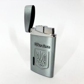 Турбо запальничка, кишенькова запальничка "Ukraine" 325. DT-336 Колір: срібний