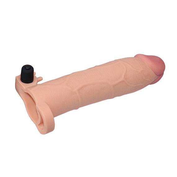 Насадка на член - Pleasure X-Tender Vibrating Penis Sleeve Add 3" Flesh sexstyle | Зображення 5