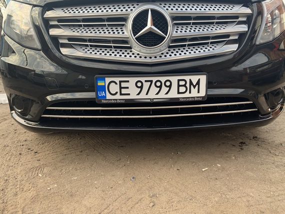 Накладки на решітку бампера (2 шт, нерж) Vito вантажний (хром) для Mercedes Vito / V W447 2014-2024 рр | Зображення 2