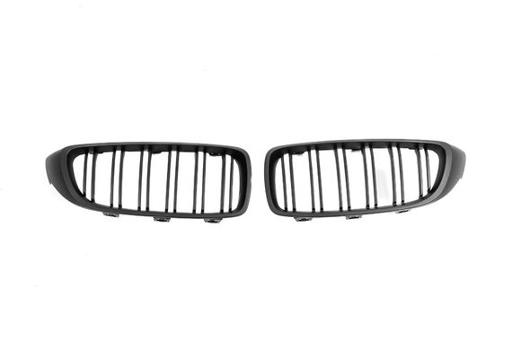 Решітка-ніздрі (2 шт, Black Mat) для BMW 4 серія F-32 2012-2024 рр | Зображення 2