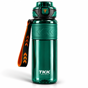 Спортивная бутылка TKK 1000 мл зеленая из Tritan BPA Free, многоразовая бутылка для воды с антискользящим держателем для фитнеса
