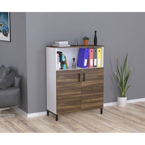 Тумба офисная Loft Design LTO-900-1200 белая орех модена | Зображення 3