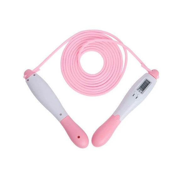 Швидкісна скакалка з лічильником EasyFit EF-1916-WP білий-рожевий | Зображення 1