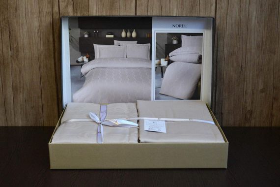 Постільна білизна First Choice Jacquard Satin 200 х 220 см Norel Latte | Зображення 4
