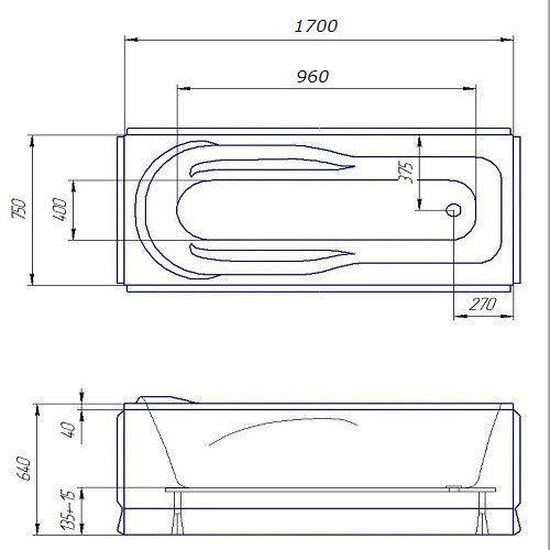 Акрилова ванна Redokss San BERGAMO 1700х750 | Зображення 2
