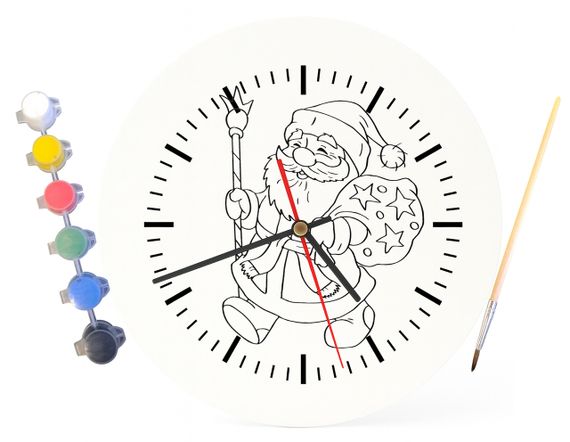 Детский набор для творчества часы раскраска Дед Мороз 30 см (Г0075) | Зображення 3
