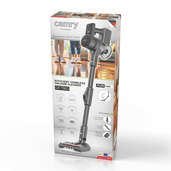 Пылесос вертикальный Camry CR 7063 PRO LED аккумуляторный с 2 аккумуляторами | Зображення 9