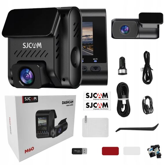Відеореєстратор SJCAM Dashcam M60 + камера заднього виду, WIFI, GPS, 4K, HDR | Зображення 2