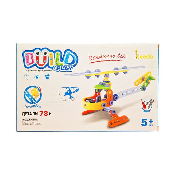 Конструктор Build&Play "Вертолет" HANYE J-7710, 78 элемента | Зображення 2