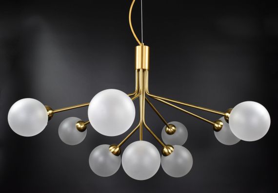 Люстра підвісна на 9 лампочок 26736 Латунь 55-140х90х90 см. | Зображення 2