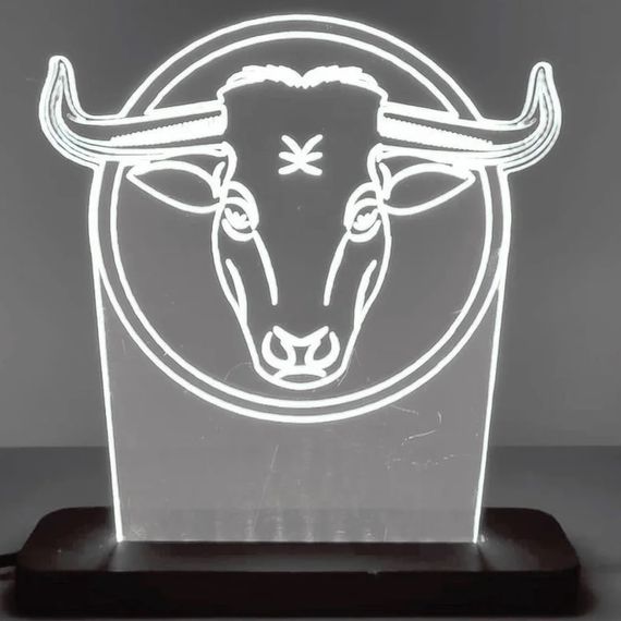 Акриловий світильник-нічник Бик білий tty-n000095