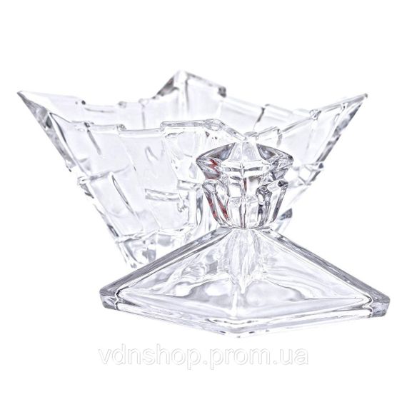 Цукорниця з кришкою 16×16×19 см ваза цукорниця квадратна скляна HP-4-119 | Зображення 2