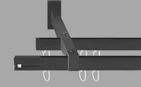 Карниз Скарлайн двойной в сборе  (Черный) 300 см.