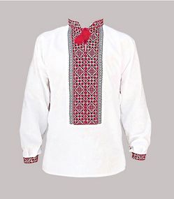 Рубашка Украинская вышиванка 302 цвет белый размер L/XL