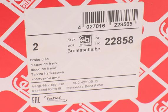 Диск тормозной задний Mercedes Benz Sprinter 308-316CDI 96- 271x16  22858 | Зображення 4