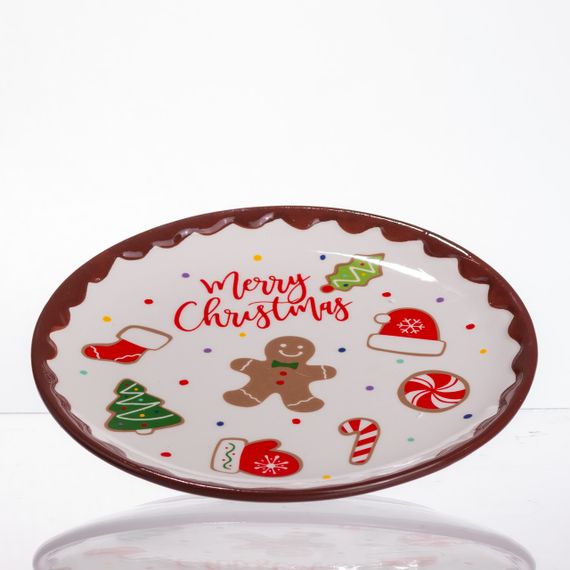 Новорічна тарілка з порцеляни Merry Christmas Ø21 см CR-1-40 | Зображення 1