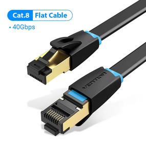 Патч-корд (плоский) кабель Vention Cat 8 RJ45 40Gbps 2000MHz Network Lan високошвидкісний 1 м (sv3713m1)