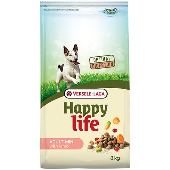 Сухий корм для собак малих порід з ягнятком Happy Life Adult Mini with Lamb 3 кг