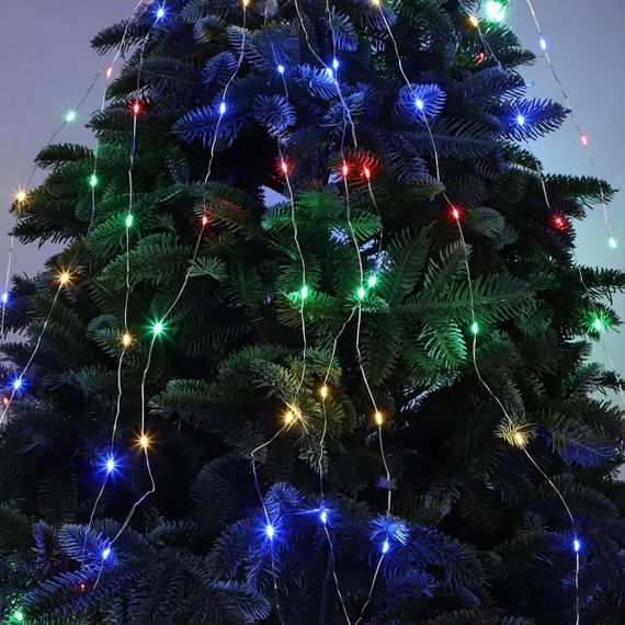 Гірлянда Кінський хвіст від мережі, 2м, 10 ниток, 200 LED, RGB / Світлодіодна новорічна гірлянда на ялинку