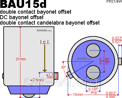 Светодиодная автолампа 1157 - P21/5W - BAU15d, 15W (560Lm) Original Samsung LED chip (SMD2323) двухконтактная | Зображення 2
