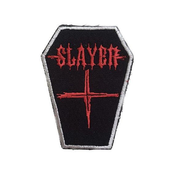 Нашивка на одежду (термо) Slayer 70*92 мм Чорний з червоним