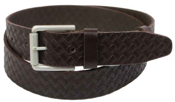 Мужской ремень под джинсы Skipper коричневый 3,8 см