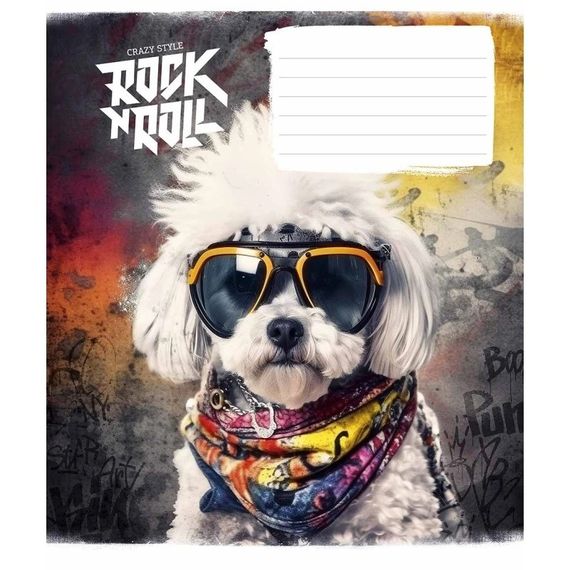 Тетрадь ученическая "Rock star" 012-3277L-5 в линию, 12 листов