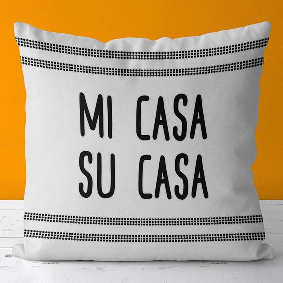 Подушка габардинова з принтом Mi casa su casa 40x40 (4P_CASA004)
