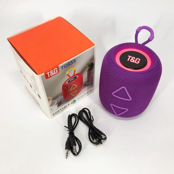 Портативна колонка TG655 5W з RGB підсвічуванням та ремінцем. IX-912 Колір: фіолетовий | Зображення 3