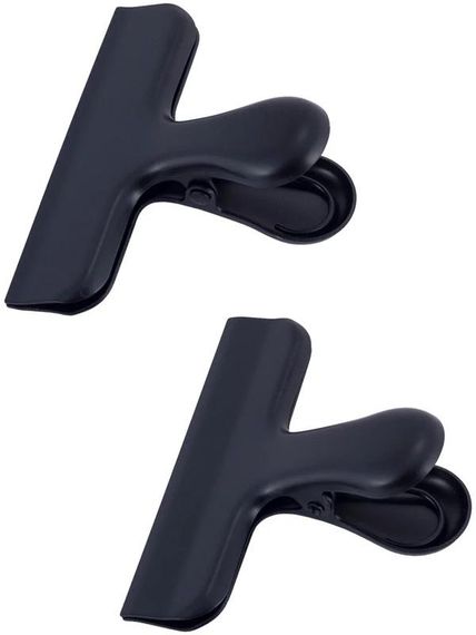 Набір 2 затискача для пакетів 7.8х3х6.5см нержавіюча сталь із пластиковою накладкою