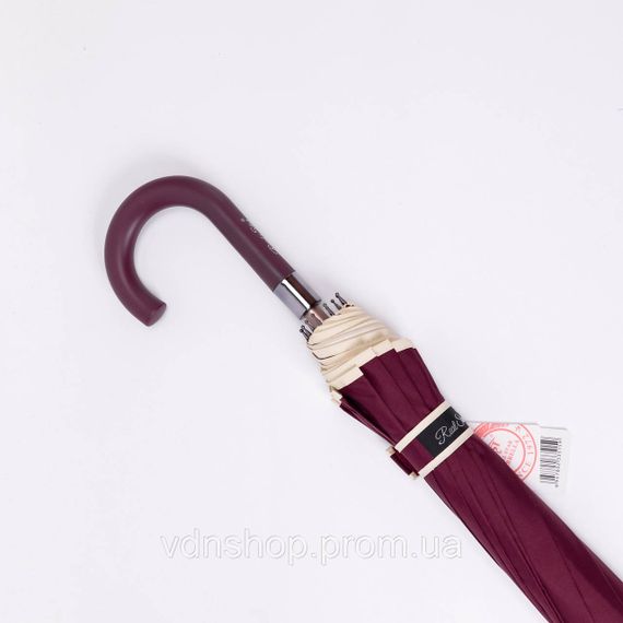 Класична парасолька-тростина з чохлом напівавтомат з поліестеру міцна надійна 12 спиць діаметр 120 см Червоний HP-23-16R | Зображення 2