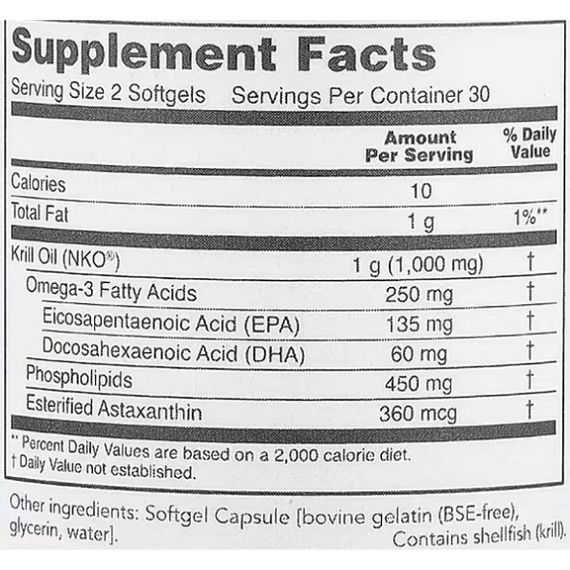 Масло криля Protocol for Life Balance Krill Oil 500 mg 60 Softgels | Зображення 1