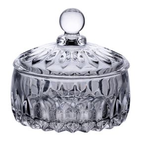 Конфетница с крышкой круглая стеклянная прозрачная HP-4-124