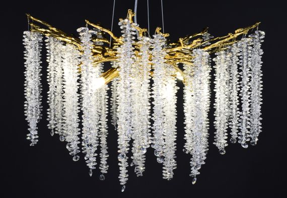 Люстра підвісна на 8 лампочок 27746 Золото 40-150х60х60 см. | Зображення 2