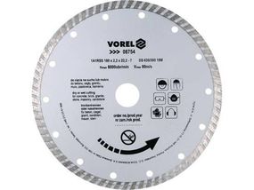 Диск відрізний алмазний TURBO Ø-180 мм Польща VOREL-08754