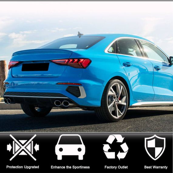 Дифузор заднього бампера V1 (для S-Line SD 2020-2023, Карбон) для Ауди A3 2020- рр | Зображення 1