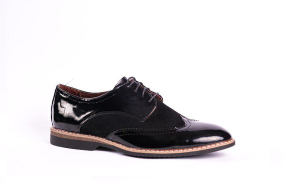 Туфлі броги, лаковані чорні 42 розмір | Зображення 1