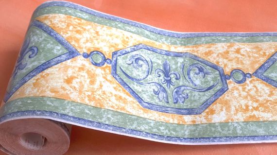 Пленка самоклеящаяся бордюрная 10,6х1000cm водостойкая зеленый узор | Зображення 2