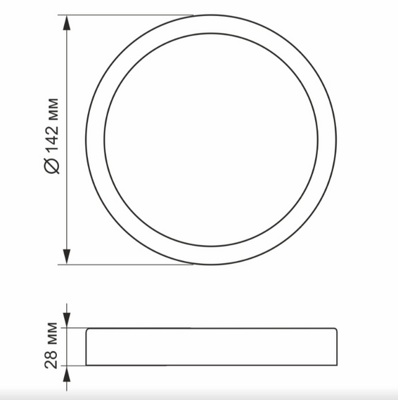 LED Світильник накладний круглий 12W 5000К 220V VL-DLRS-125 Videx | Зображення 1