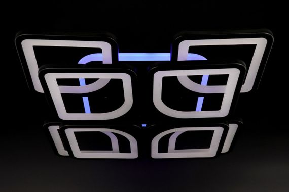 Люстра світлодіодна стельова LED світильник для квартири на стелю лед з пультом 25751 Чорний 11х43х43 см. | Зображення 6