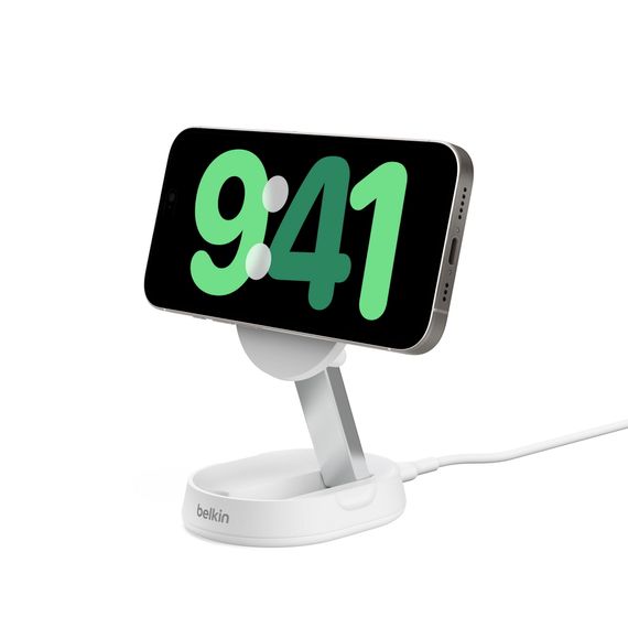 Зарядний пристрій Belkin бездротовий 15Вт Magnetic Stand Qi2, білий (WIA008BTWH) | Зображення 7