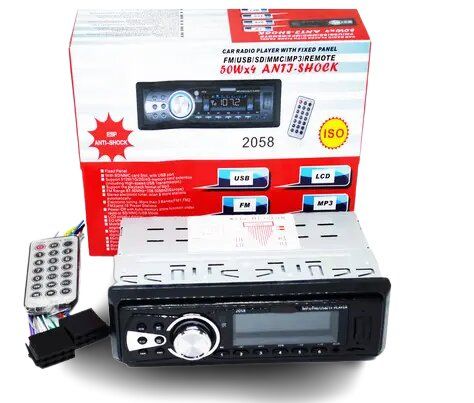 Автомагнитола 1DIN 2058 1DIN 2 RCA выхода USB 2.0 порт microSD слот черный (1DIN 2058_460) | Зображення 3