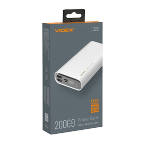 Павербанк 20000 mAh Videx VPB-320-W 22,5W білий
