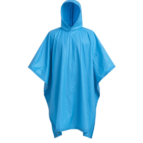 Дощовик-пончо багаторазовий туристичний для полювання, риболовлі на липучці з капюшоном LU-029BL Блакитний
