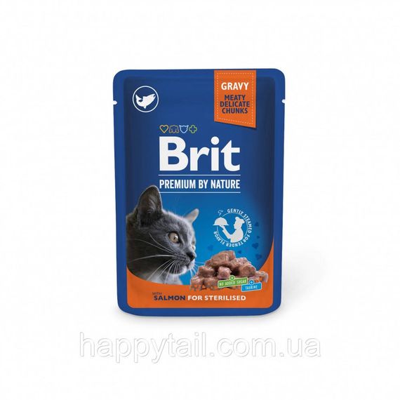 Корм влажный Brit Premium Salmon for Sterilised д/стерилизованных котов лосось 100 г